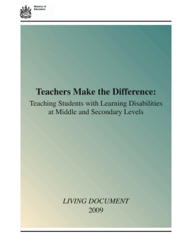 Teaching Students with Learning Disabilities at Middle and Secondary Levels