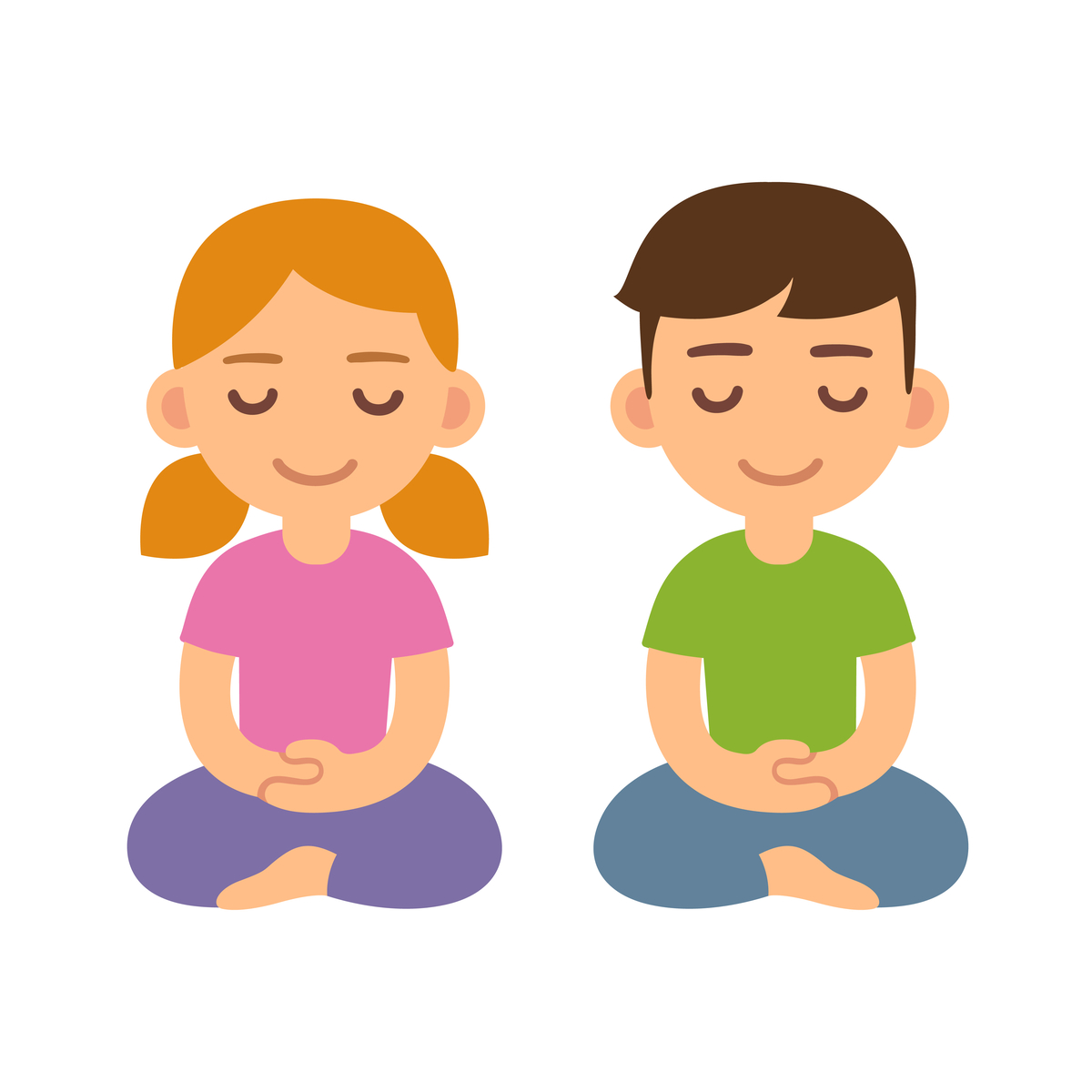 2 Cartoon students meditating