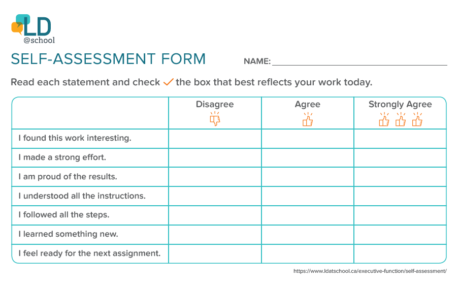 image of Junior Assessment Form