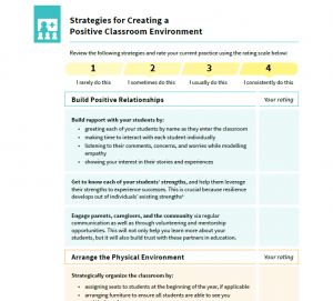 Preview of the document  Strategies for Creating a Positive Classroom Environment