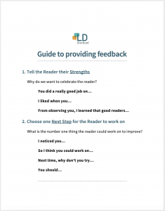 Guide to providing feedback - direct instruction reading