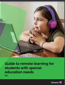 Preview of PDF "Guide to remote learning..." released by ministry of Ontario