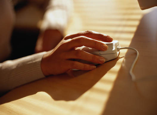 Picture of a hand using a computer