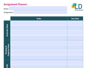 preview of Assignment Planner template