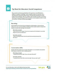 Image of the PDF: Tip Sheet for Educators: Social Competence