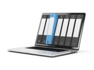 Laptop with organized folders